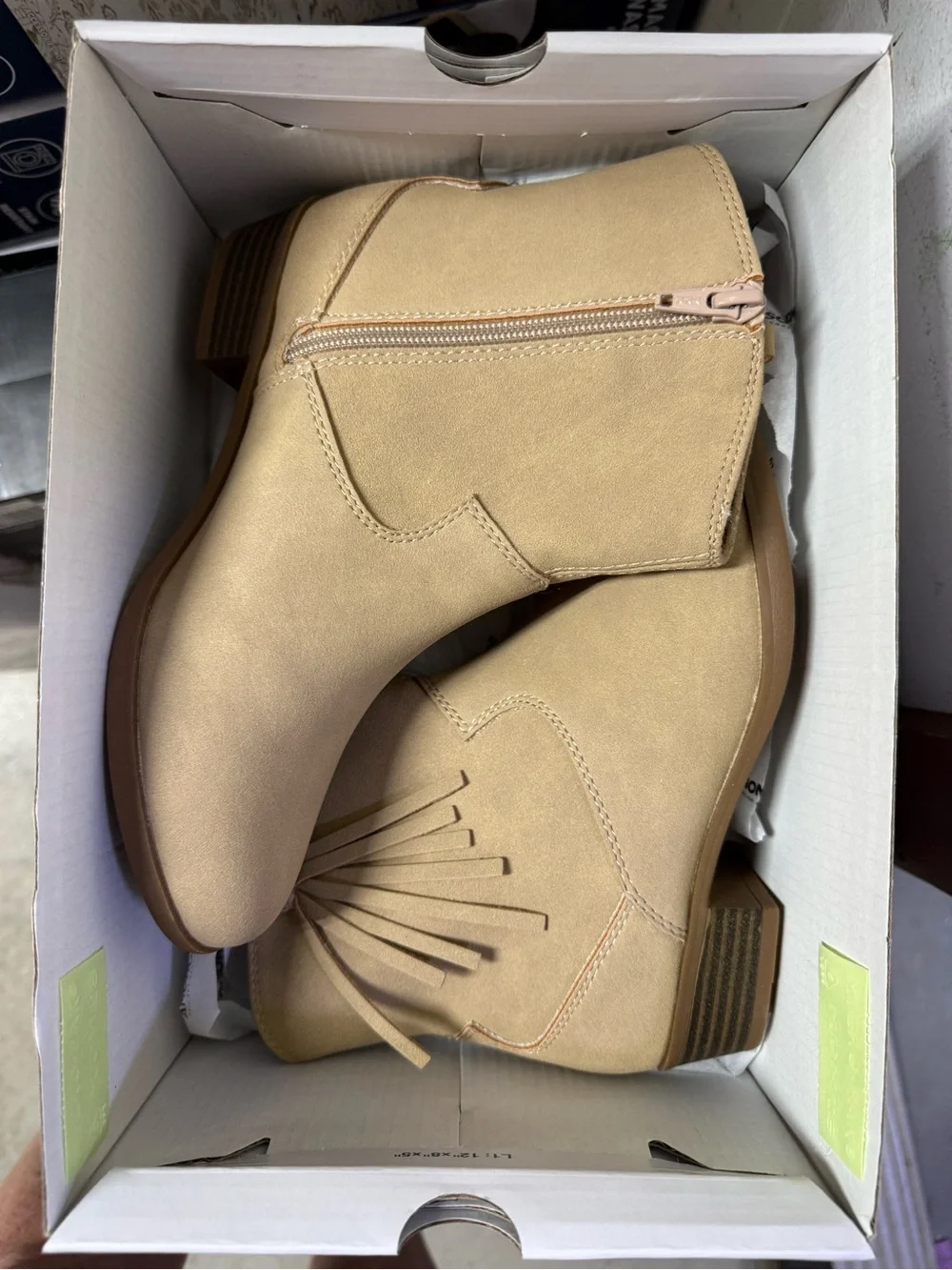 NEW Sonoma Kids Suede Tassel Memory Foam Ankle Fritzie Taupe Boots size 4